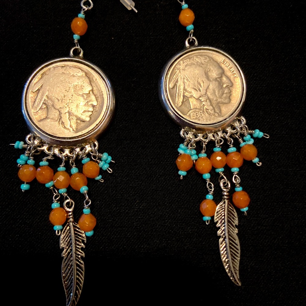 Buffalo head nickel earrings